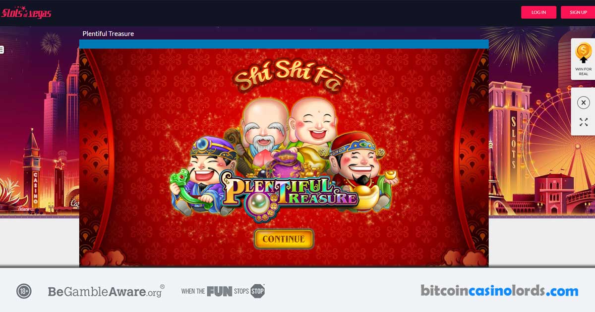 100 Free Spins Plentiful Treasure Slots Of Vegas