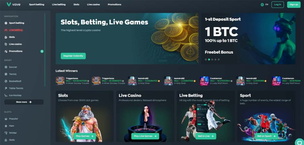 Vave casino login